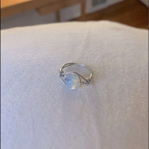 Semi precious bead wire-wrapped ring